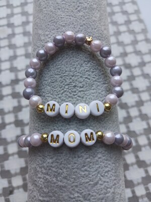 Mom and Mini bracelet set, Mom and Mini jewelry, Mother daughter gift, bracelet set, mother daughter jewelry, stretchy bracelet, bracelets - image5